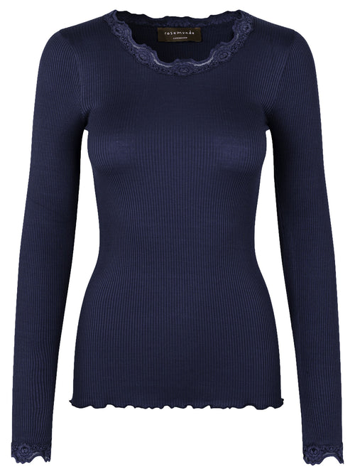 Rosemunde siidist pluus, navy