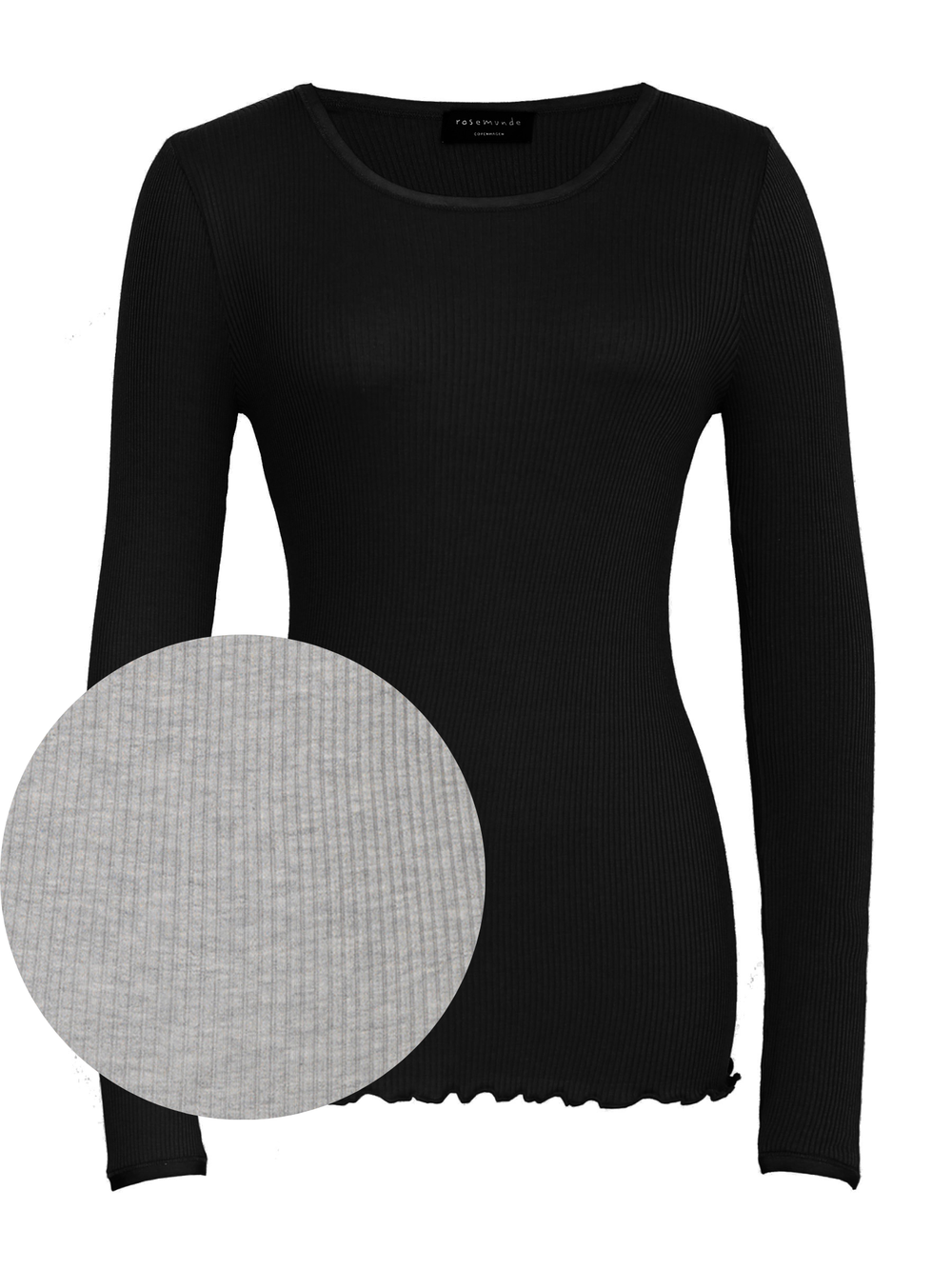 Rosemunde ilma pitsita siidist pluus, light grey melange