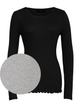 Rosemunde ilma pitsita siidist pluus, light grey melange