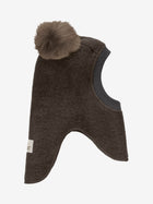 HUTTEliHUT alpaka tuttidega vanutatud villast tuukrimüts, Dark Brown Melange