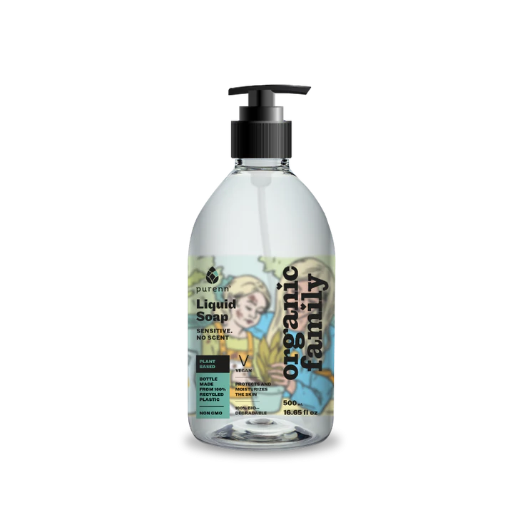 PURENN SENSITIVE, NO SCENT tundlikule nahale lõhnatu vedelseep saialille ja aloe veraga, 500 ml