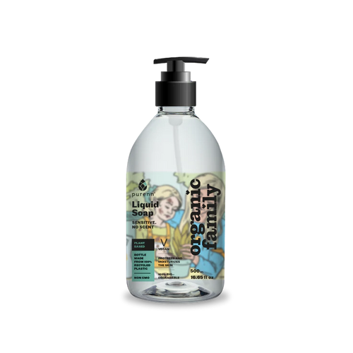 PURENN SENSITIVE, NO SCENT tundlikule nahale lõhnatu vedelseep saialille ja aloe veraga, 500 ml