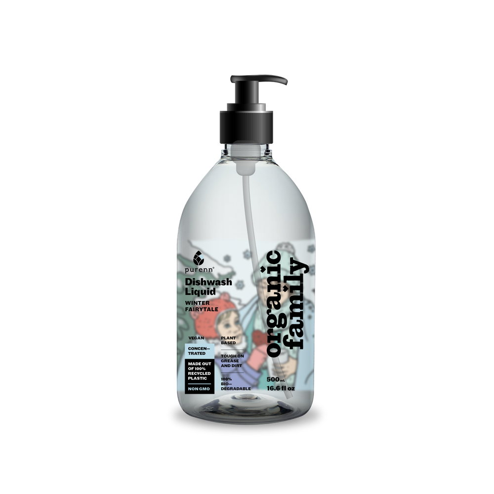 PURENN 100% biolagunev ja looduslik lõhnatu puuviljade ja nõudepesuvahend Winter Fairytale, 500 ml