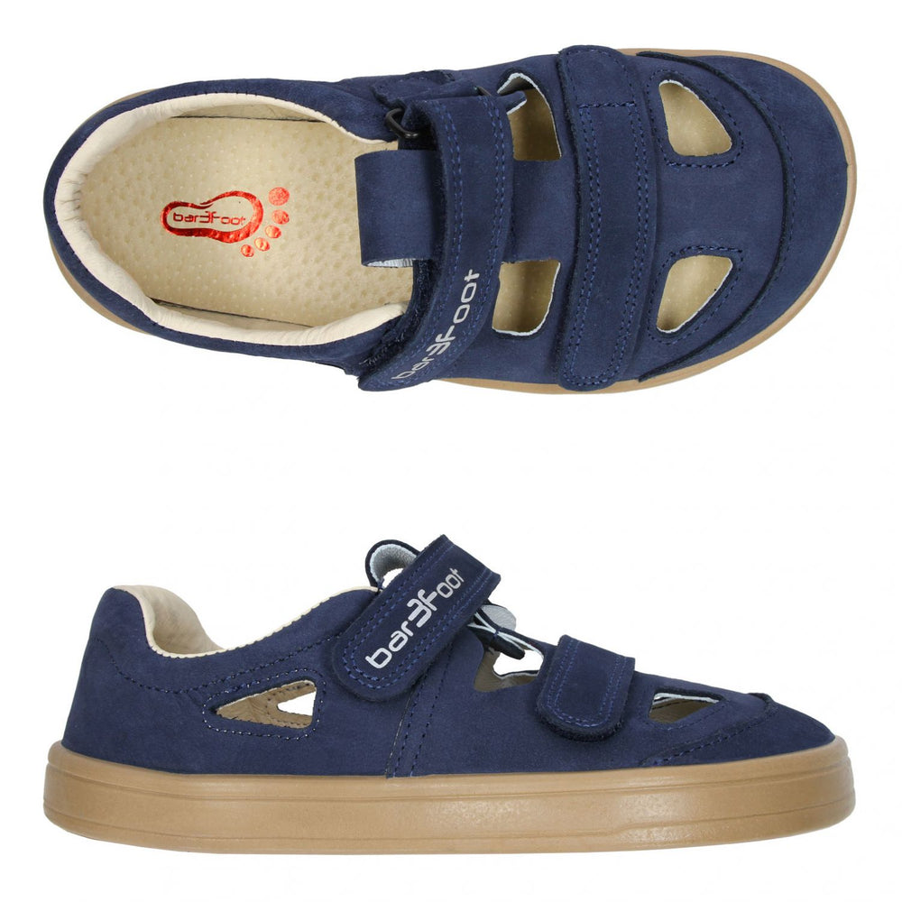 3F Bar3foot nahast sandaalid, navy blue