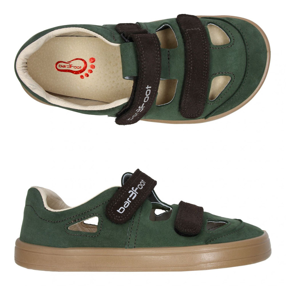 3F Bar3foot nahast sandaalid, green