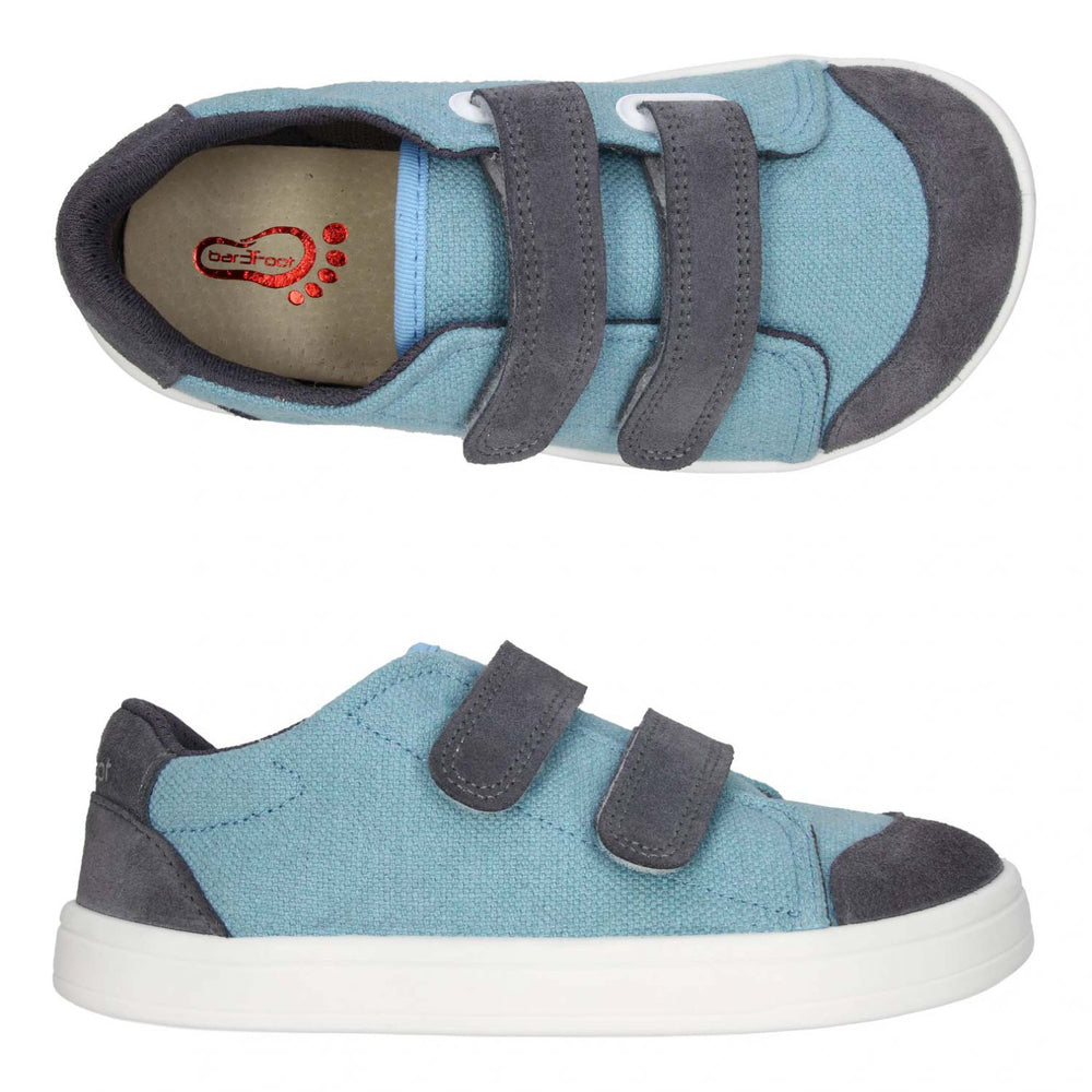 3F Bar3foot tekstiilist tossud, blue/white