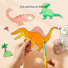 Mideer kleebitav värvipildirull, hämmastavad dinosaurused