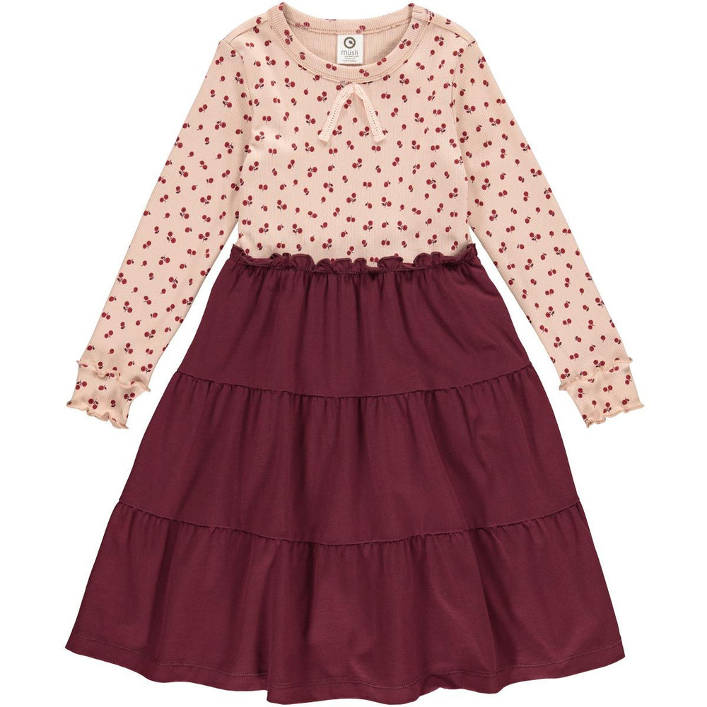 Müsli Berry l/s dress, spa rose/fig/berry red