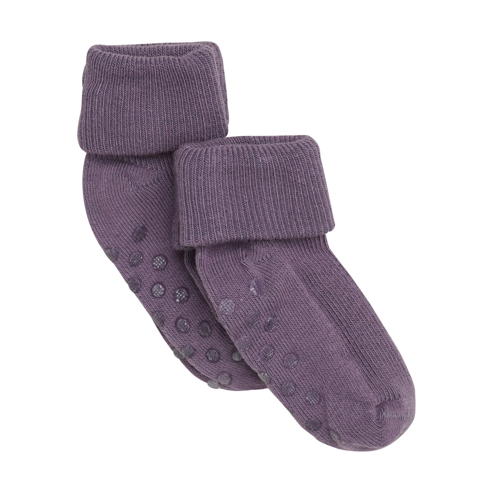 Minymo - Baby Rib Sock W. ABS, flint