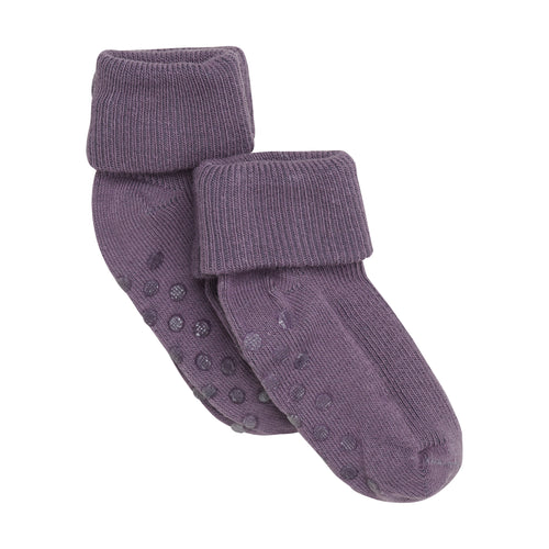 Minymo - Baby Rib Sock W. ABS, flint