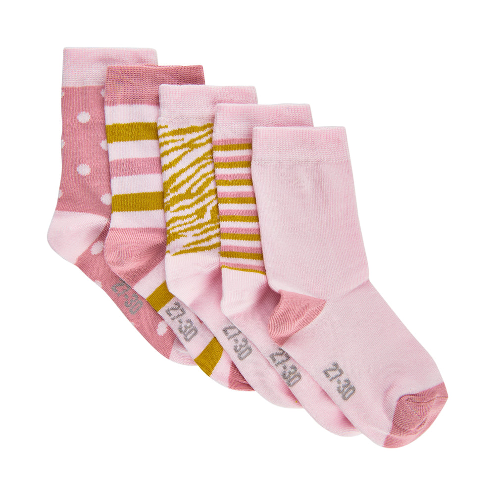 Minymo sokid, 5-pakk, Roosa
