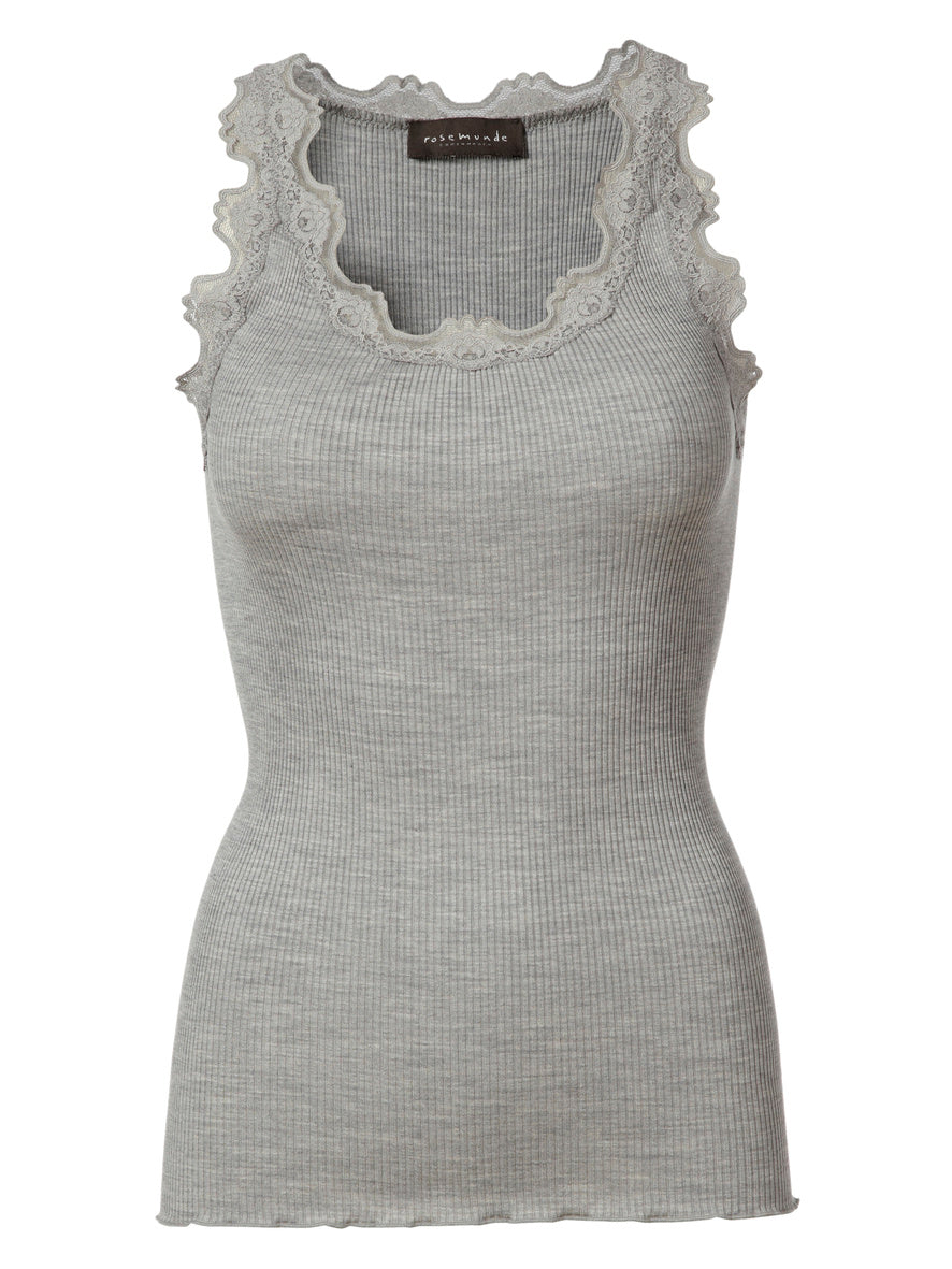 Rosemunde Iconic siidist särgik, light grey melange