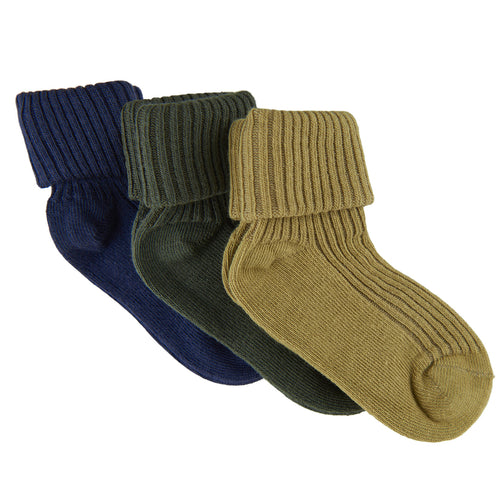 Minymo beebi sokid 3 pakk, agave green