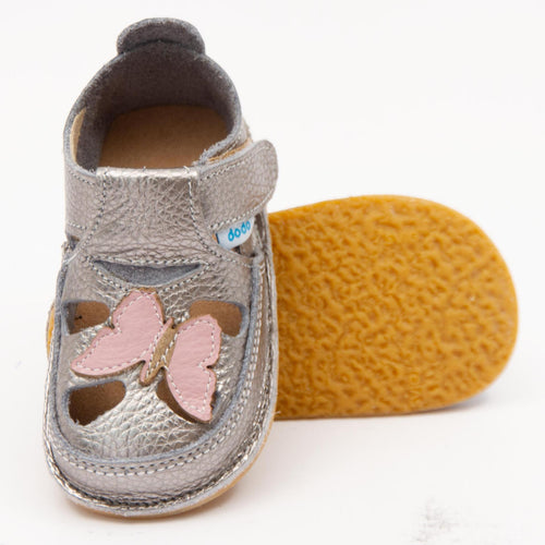 Dodo nahast barefoot-sandaalid, liblikas/silver
