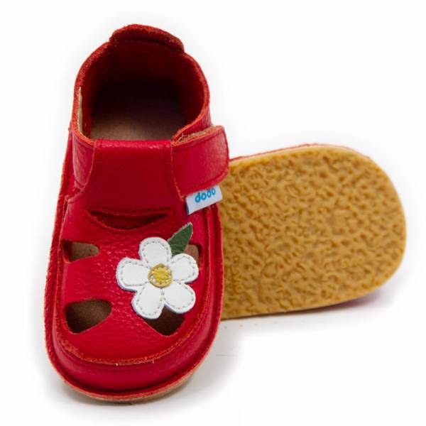 Dodo nahast barefoot-sandaalid, metsik lill/rosu