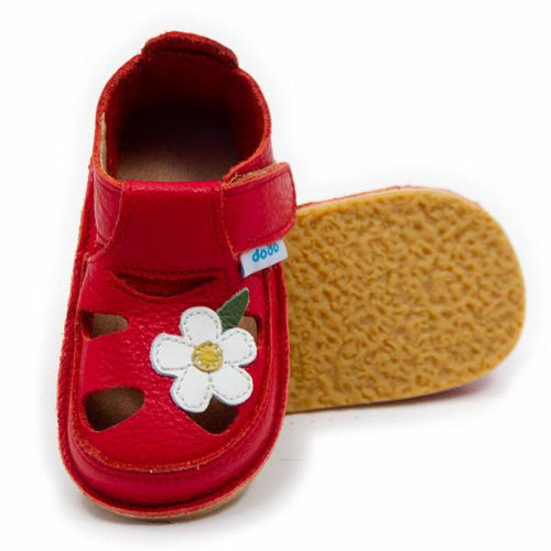 Dodo nahast barefoot-sandaalid, metsik lill/rosu