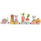 Moulin Roty, järelveetav puidust virnastatav Rong - Three Little Rabbits