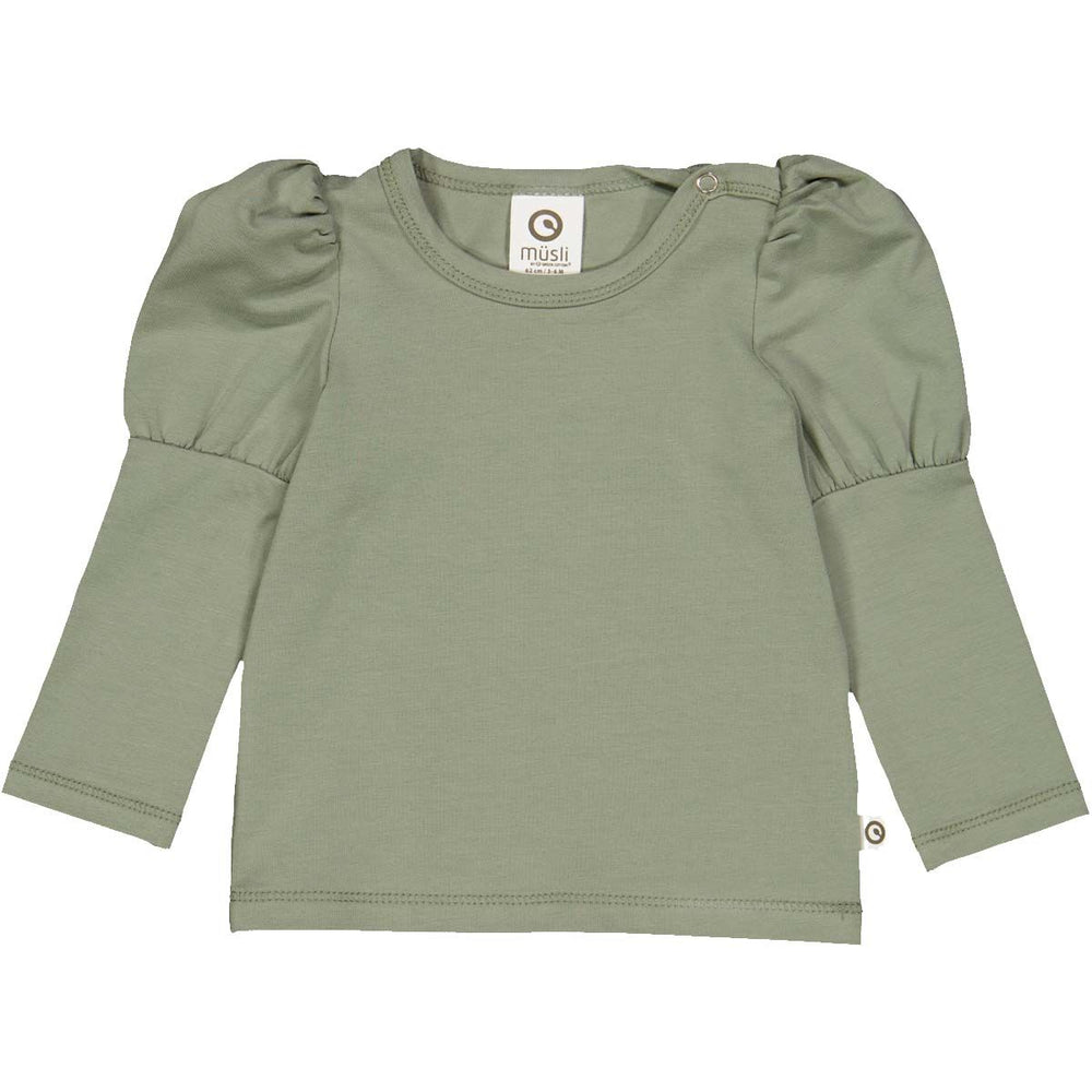 Müsli Cozy Me puff l/s T baby, poetry green