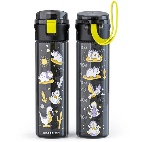 Bearfoot joogipudel dinosaurus 500ml, must