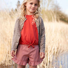 Müsli, Poplin stripe frill shorts, balsam cream/apple red