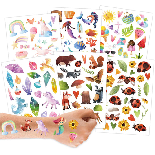 Papierdrachen ajutine metallik tattoo, Watercolor Motifs Girls