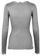Rosemunde siidist pluus, light grey melange