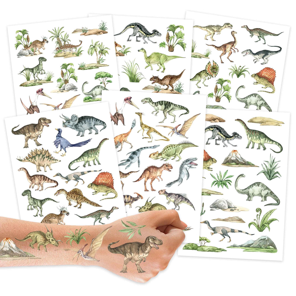 Papierdrachen ajutine tattoo, World of Dinosaurs