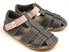 EF Barefoot nahast sandaalid, hall+roosa