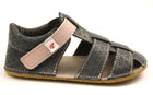 EF Barefoot nahast sandaalid, hall+roosa