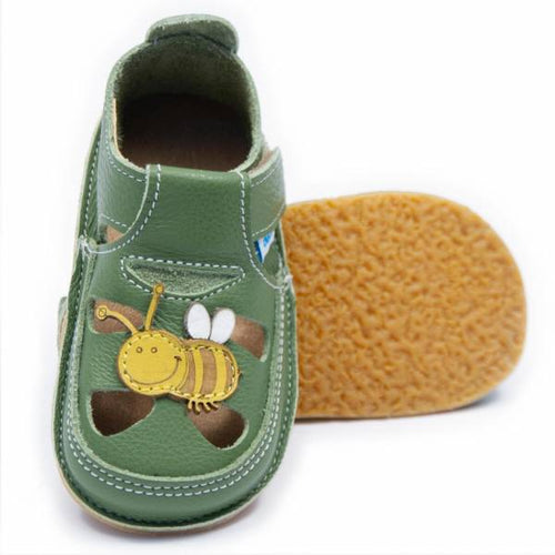 Dodo nahast barefoot-sandaalid, mumm/verde