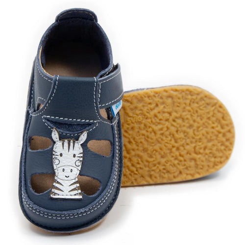 Dodo nahast barefoot-sandaalid, sebra/smokey sky