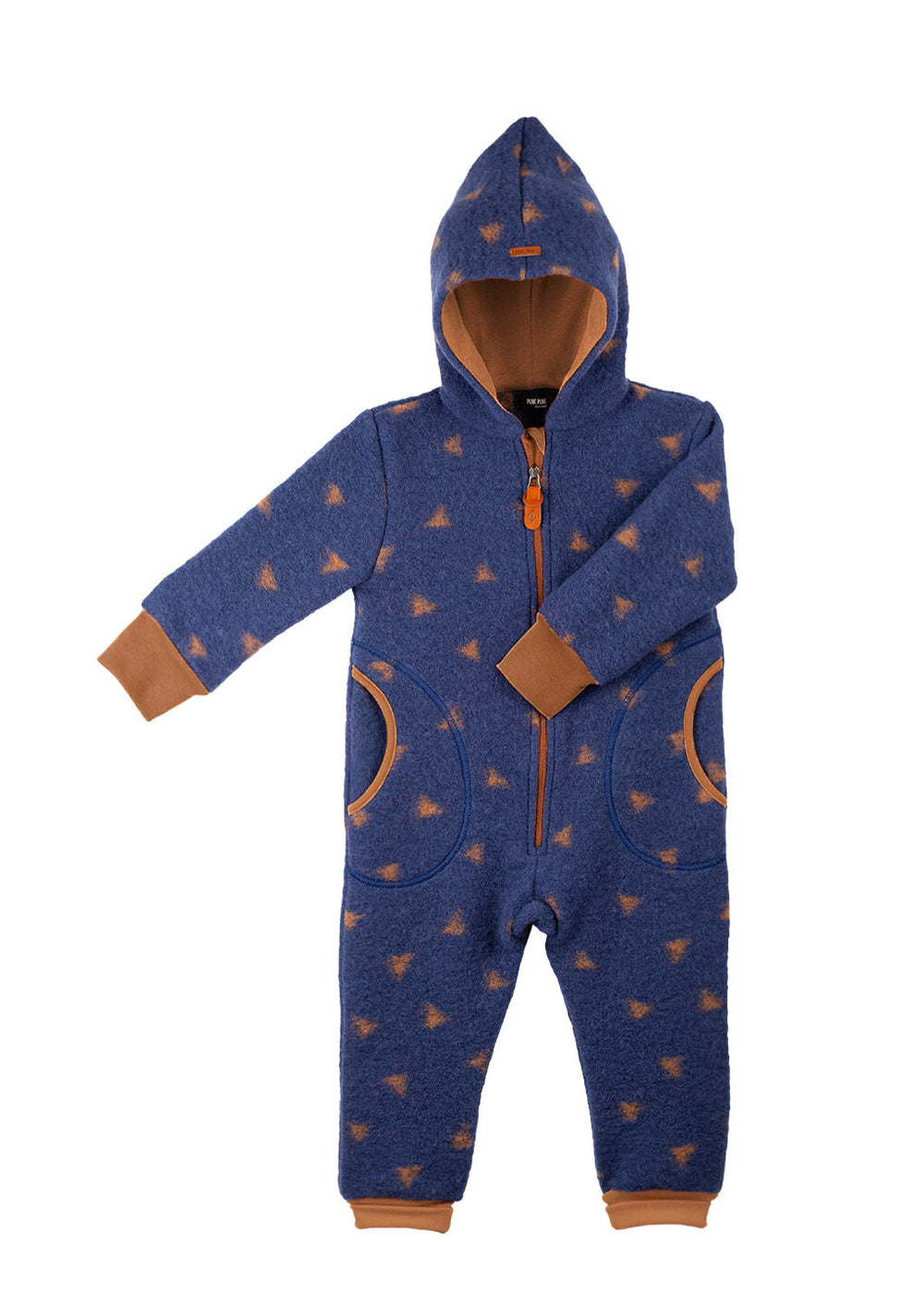Pure Pure vanutatud meriinovillast kombe, Blue/Caramel