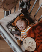 MiniMilla musliinkangast beebimüts, chocolate bear