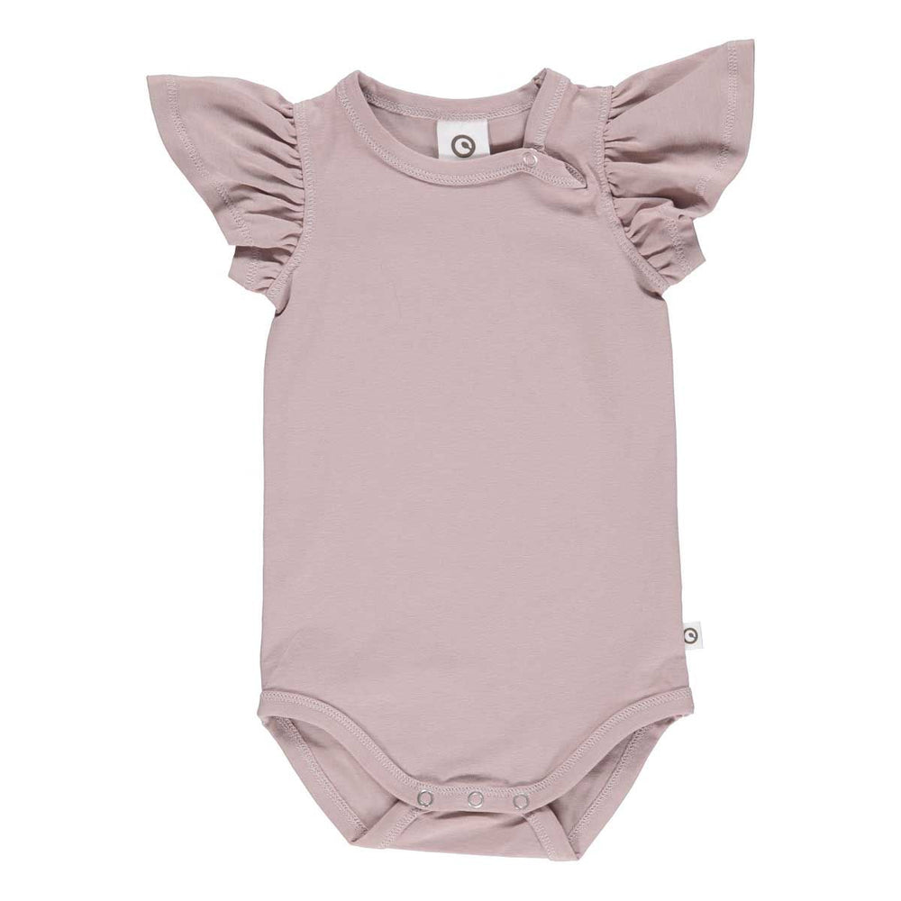 Müsli Cozy me s/s frill body, Rose Wood