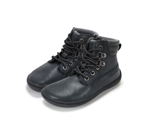 Stitch & Walk nahast poolsaapad, black