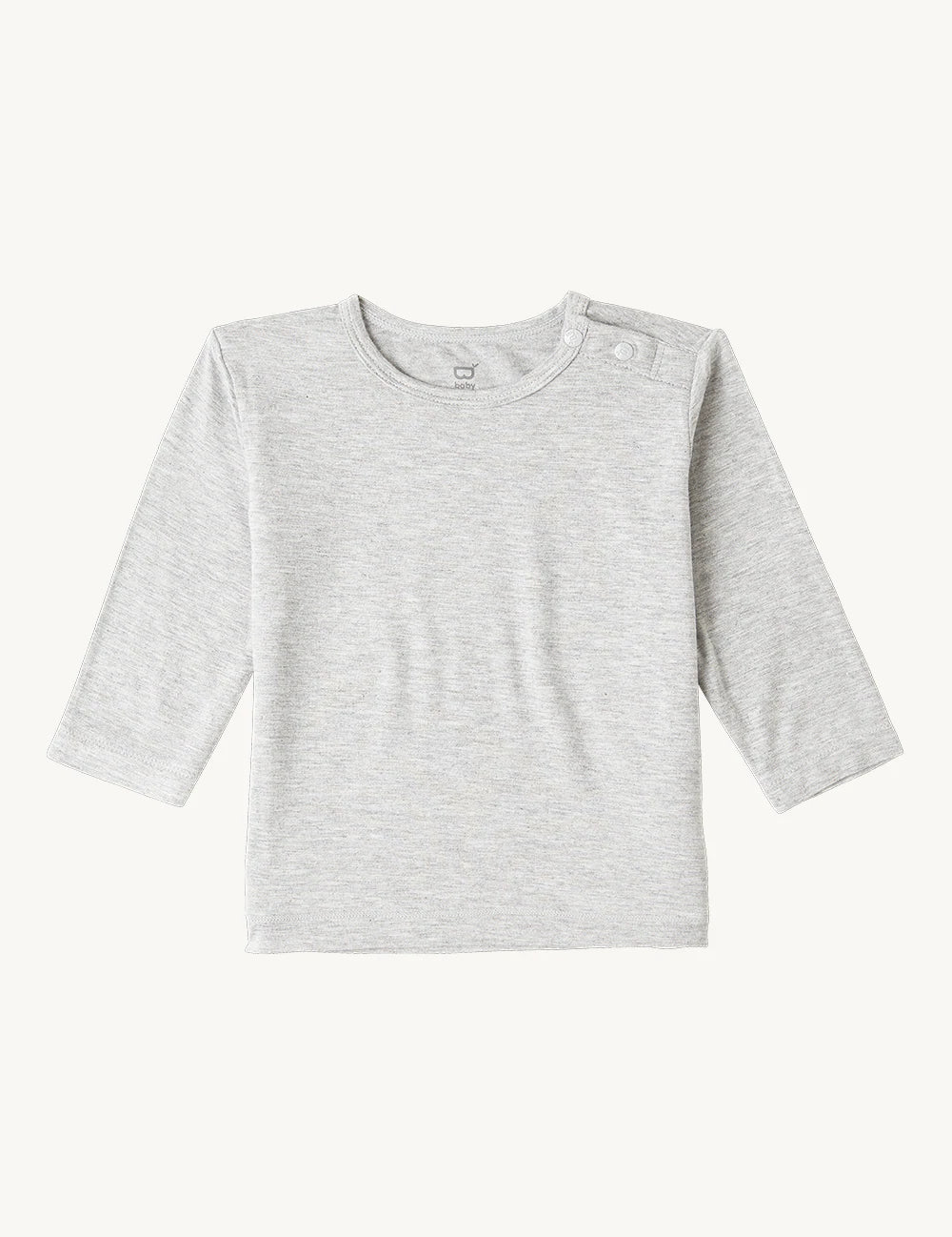 Boody Baby Long Sleeve Top, light grey marl
