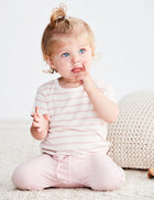Boody Baby T- Shirt Striped, rose/nature