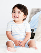 Boody Baby T- Shirt Striped- Sky/Nature