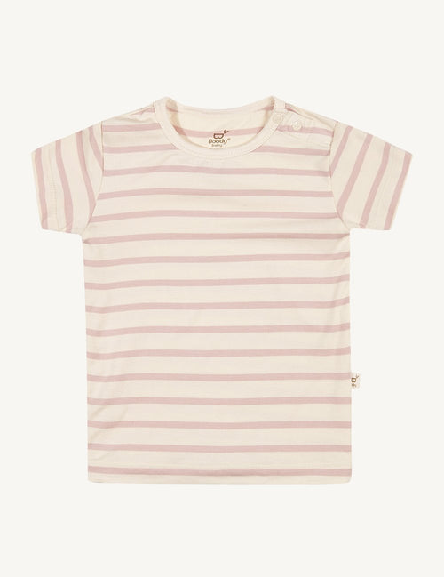 Boody Baby T- Shirt Striped, rose/nature