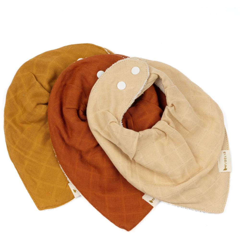 Fabelab Bandana sall/ilapõll, 3 pakk, ocher mix