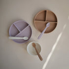 Mushie Silikoonist taldrik iminapaga- Soft Lilac