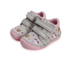 D.D. Step tekstiilist barefoot-tossud, light grey. Ükssarvik ja vikerkaar 070