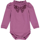 Müsli Petit blossom applique l/s body, boysenberry
