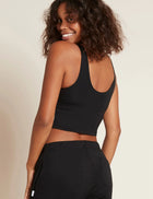 Boody Shelf Bra Crop Top, Black