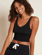 Boody Shelf Bra Crop Top, Black
