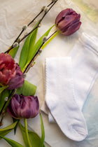 Esme bambus sukkpüksid pitsilise mustriga, Valge