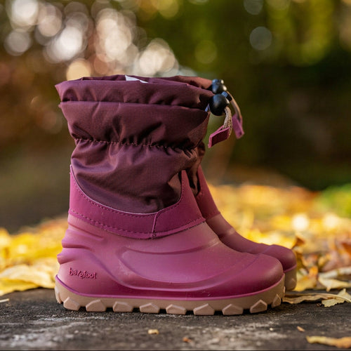 Rayve Snowstorm laste barefoot-talvesaapad, Burgundy