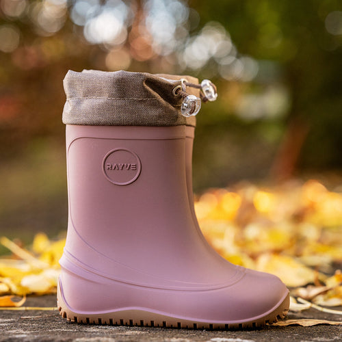 Rayve Monsoon Cover Winter sooja voodriga barefoot-kummikud, Dusty Pink