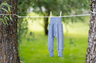 Cosilana püksid laia vööga, meriinovill+siid+puuvill, melange blue
