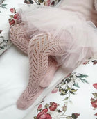 Condor perle openwork tights, Old Rose